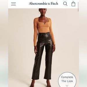 A&F Vegan leather straight ankle pant